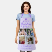 Best Grandma Ever 4 Photo Collage Lavender Paars Schort (Gedragen)