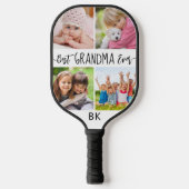 Best Grandma Ever 4 Photo Monogram Aangepaste kleu Pickleball Paddle (Voorkant)
