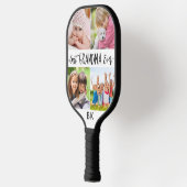 Best Grandma Ever 4 Photo Monogram Aangepaste kleu Pickleball Paddle (Links)