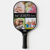 Best Grandma Ever 4 Photo Monogram Uw kleur Pickleball Paddle (Achterkant)
