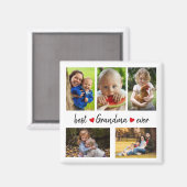 Best Grandma Ever 5 Foto aangepast Magneet (Voorkant / Achterkant)