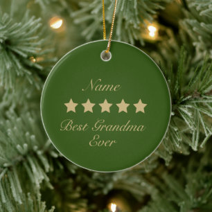 Best Grandma Ever 5 Stars Review Ornament