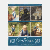 Best Grandma Ever 6 Photo Collage Blue Fleece Deken (Voorkant)