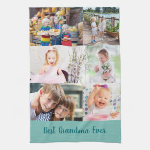 Best Grandma Ever 6 Photo Masonry Grid Green Theedoek
