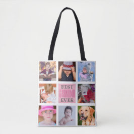 Best Grandma Ever | 8 Aangepaste foto Tote Bag