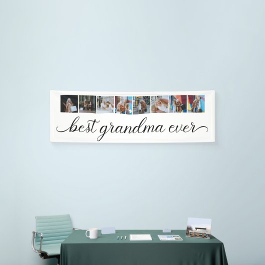 Best Grandma Ever 8 Photo Collage Party Spandoek (Beurs)