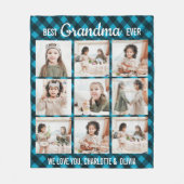 Best Grandma Ever 9 Photo Collage Pset Fleece Deken (Voorkant)