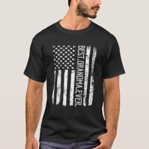 Best Grandma Ever  American Flag Moeders D T-shirt