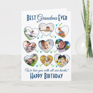 Best Grandma Ever Birthday Photo Collage Kaart