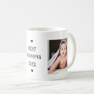 Best Grandma Ever Black Modern Two Photo Koffiemok