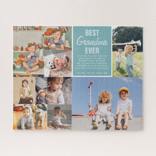 Best Grandma Ever | Collage foto's in kleurenblok Legpuzzel (Horizontaal)
