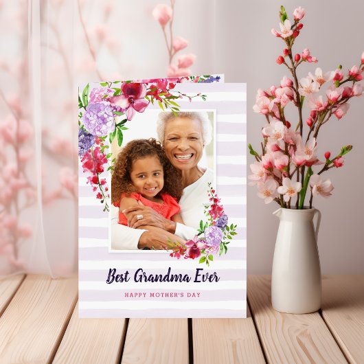 Best Grandma Ever Custom Moederdag Photo Card Kaart