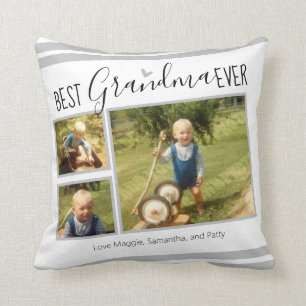 Best Grandma Ever Custom Photo Collage White Kussen