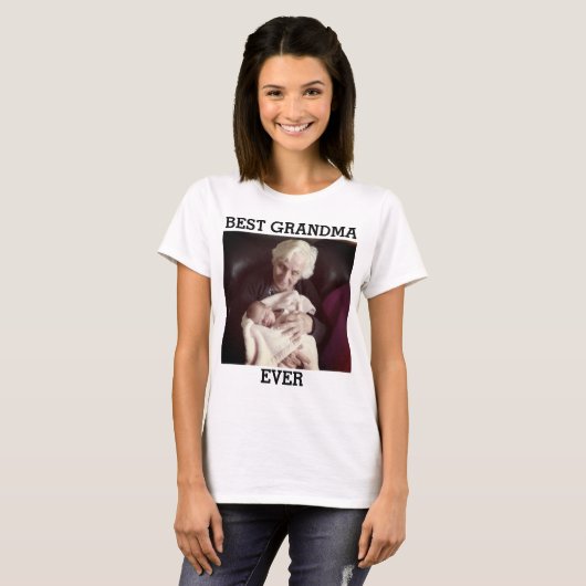 Best Grandma Ever Custom Photo Creëer Your Ewn T-S T-shirt (Voorkant volledig)