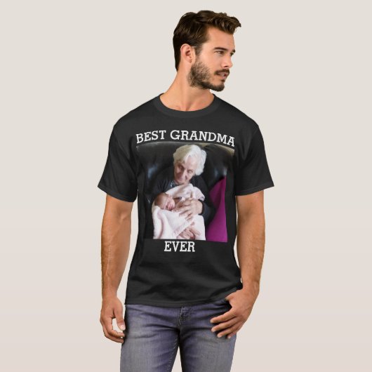 Best Grandma Ever Custom Photo Creëer Your Ewn T-S T-shirt (Voorkant volledig)