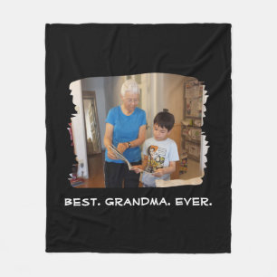 Best Grandma Ever Custom Photo Nana Grandparent Fleece Deken