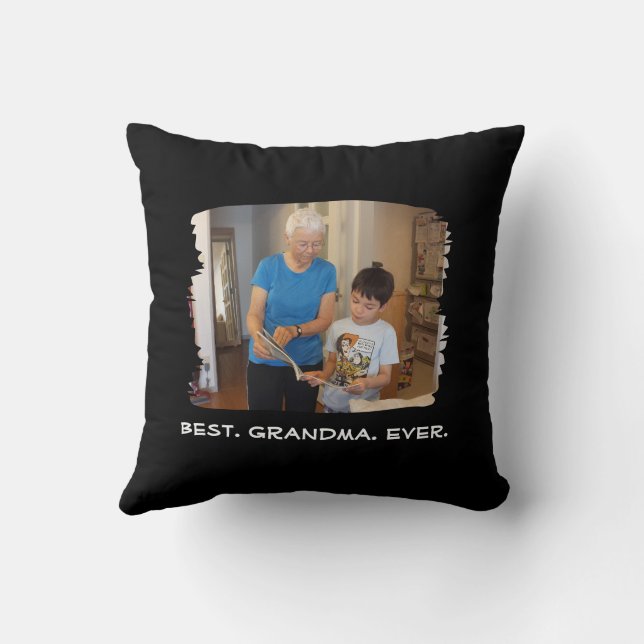 Best Grandma Ever Custom Photo Nana Grandparent Kussen (Achterkant)