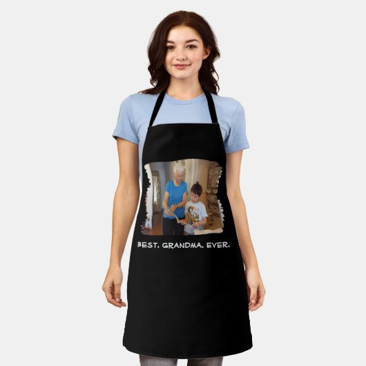 Best Grandma Ever Custom Photo Nana Grandparent Schort (Gedragen)