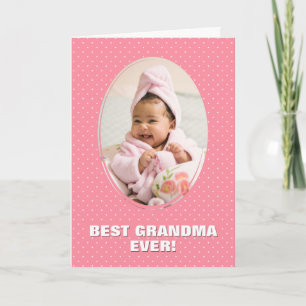 Best Grandma Ever Custom Photo Pink Moederdag Kaart