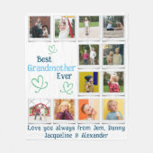 Best Grandma Ever Family Photo Collage Fleece Deken (Voorkant)