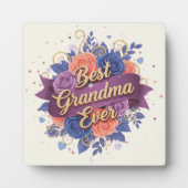 Best Grandma Ever Floral Fotoplaat (Voorkant)