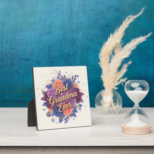 Best Grandma Ever Floral Fotoplaat (Insitu)