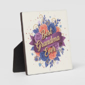 Best Grandma Ever Floral Fotoplaat (Voorkant)