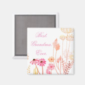Best Grandma Ever Floral Magneet (Voorkant / Achterkant)