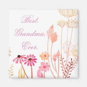Best Grandma Ever Floral Magneet