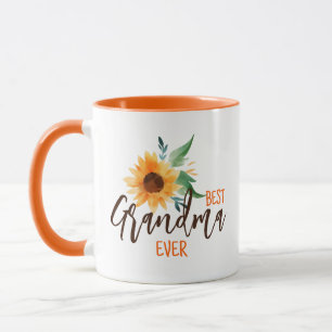 Best Grandma Ever Floral Sunflower - Aangepast Mok
