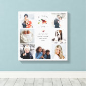 Best Grandma Ever | Foto Burgundy Boho Floral Canvas Afdruk (Insitu (Houten vloer))