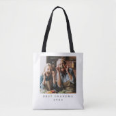 Best Grandma Ever Full Photo Persoonlijk Tote Bag (Voorkant)