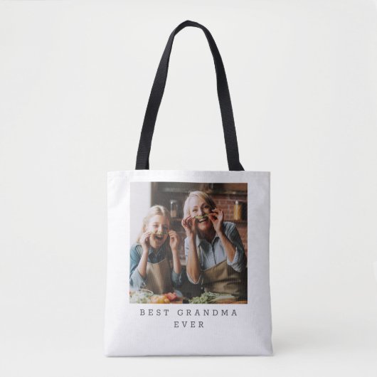 Best Grandma Ever Full Photo Persoonlijk Tote Bag (Voorkant)
