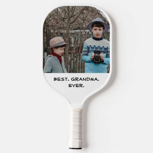 Best Grandma Ever Fun Family Photo Typography Text Pickleball Paddle (Achterkant)