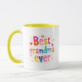 Best Grandma Ever Fun Whimsical Hearts Two-Toned Mok (Links)