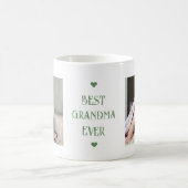 Best Grandma Ever Green Modern Two Photo Koffiemok (Center)