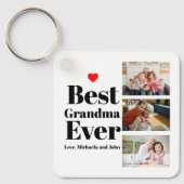 Best Grandma Ever Heart 3 Photo Collage Sleutelhanger (Voorkant)
