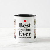 Best Grandma Ever Heart 4 Photo Collage Mok (Midden)