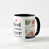 Best Grandma Ever Heart 4 Photo Collage Mok (Voorkant rechts)