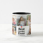 Best Grandma Ever Heart 5 Photo Collage Mok (Midden)