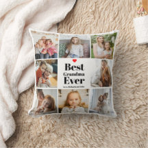 Best Grandma Ever Heart 8 Photo Collage