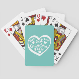 Best Grandma Ever Heart Gift Pokerkaarten