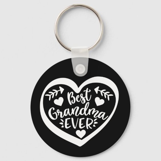 Best Grandma Ever Heart Gift Sleutelhanger (Voorkant)