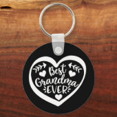 Best Grandma Ever Heart Gift Sleutelhanger (Voorkant)