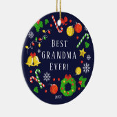 Best Grandma Ever kerstversiering Keramisch Ornament (Rechts)