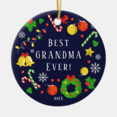 Best Grandma Ever kerstversiering Keramisch Ornament (Voorkant)