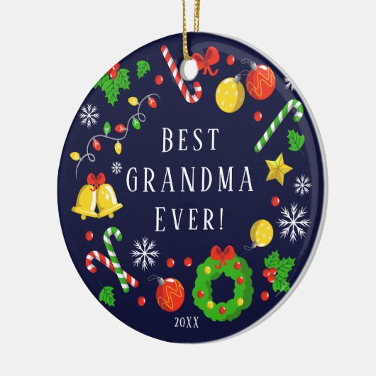 Best Grandma Ever kerstversiering Keramisch Ornament (Links)