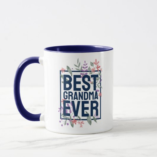 Best Grandma Ever Modern Floral Flower Mok (Links)