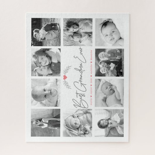 Best Grandma Ever Modern Script 10 Photo Collage Legpuzzel (Verticaal)