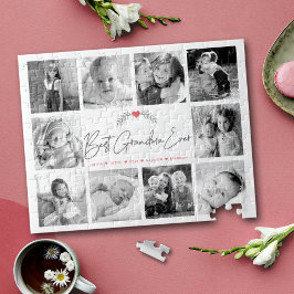 Best Grandma Ever Modern Script 10 Photo Collage Legpuzzel